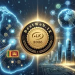 An illustration featuring the BestWeb.lk 2026 logo positioned over a glowing, stylized digital network map of Sri Lanka, symbolizing the partnership with Provider.lk to enhance local web standards.